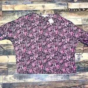 NWT Michael Kors silky cold shoulder blouse size XLARGE